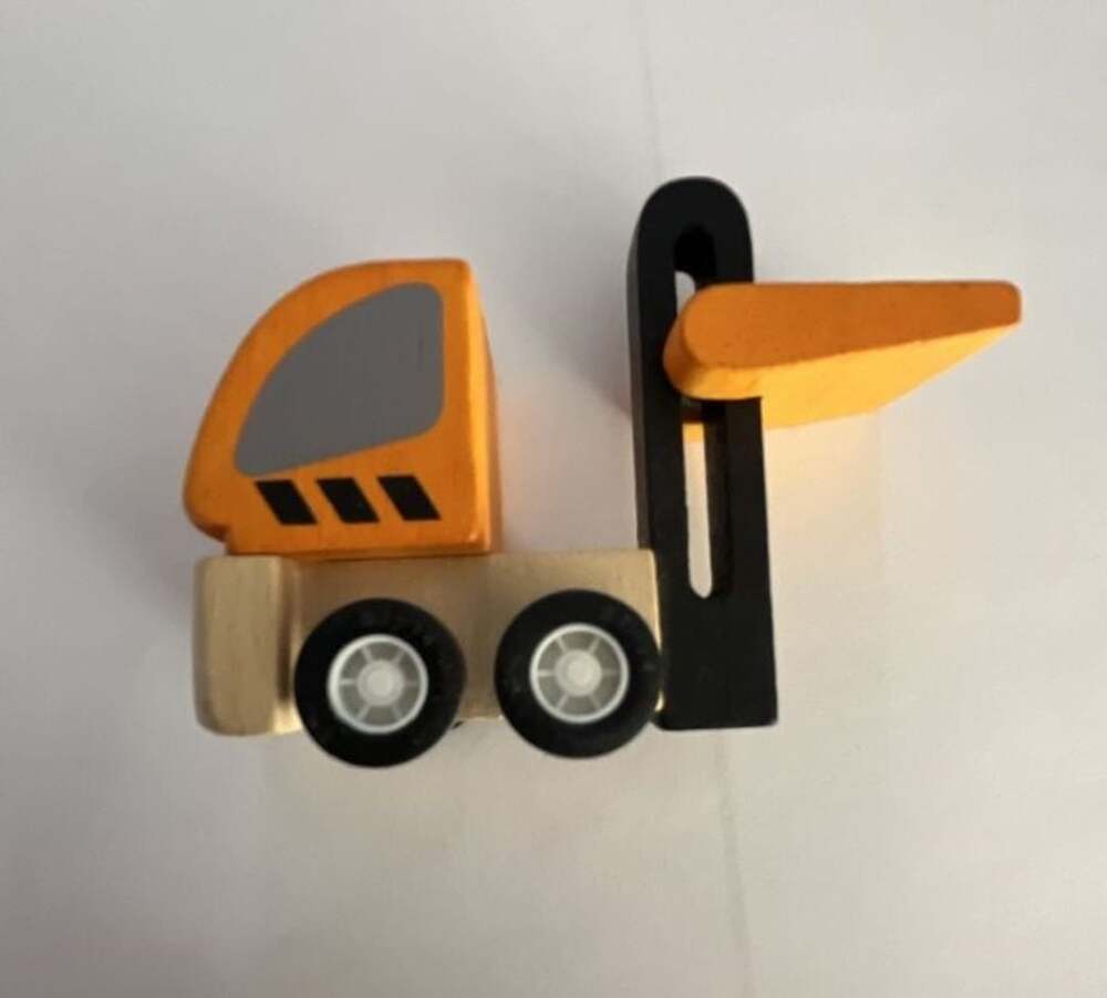 PlanCity Wooden Forklift Construction Vehicle